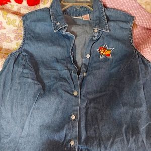 Winnie the pooh blue Jean tank